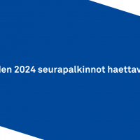 Vuoden 2024 seurapalkinnot haettavissa